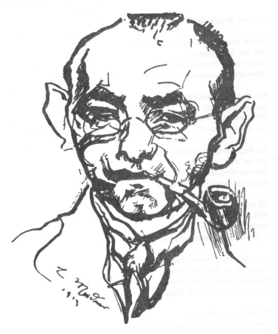 Carl Einstein, Zeichnung von Ludwig Meidner, 1913 (Quelle: Lexikon der Anarchie)